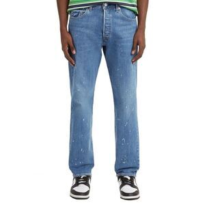 Levi's 501 '93 Straight Fit Paint Splatter Jeans Blue Y2k Size 34 x 30